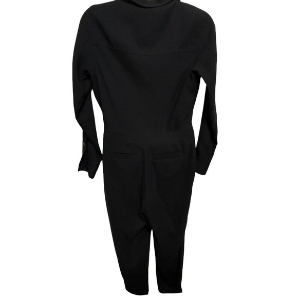 Boden Solid Black Zada Jumpsuit Long Sleeve Button Zipper Size US 4R UK 8R - Picture 6 of 8
